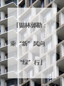 锡林郭勒：乘“新”风向“绿”行