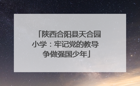 陕西合阳县天合园小学：牢记党的教导 争做强国少年