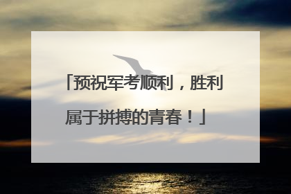 预祝军考顺利，胜利属于拼搏的青春！