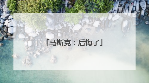马斯克：后悔了