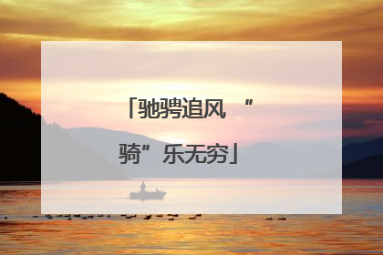 驰骋追风 “骑”乐无穷