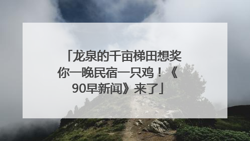 龙泉的千亩梯田想奖你一晚民宿一只鸡！《90早新闻》来了
