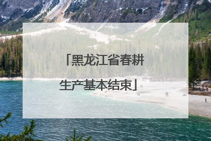 黑龙江省春耕生产基本结束