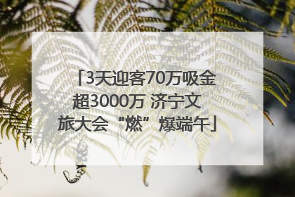 3天迎客70万吸金超3000万 济宁文旅大会“燃”爆端午