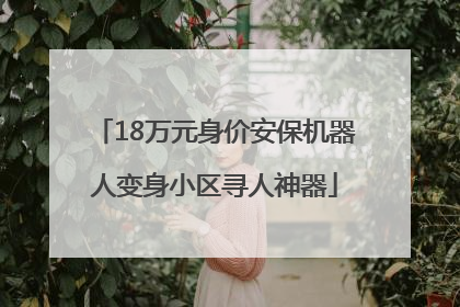 18万元身价安保机器人变身小区寻人神器