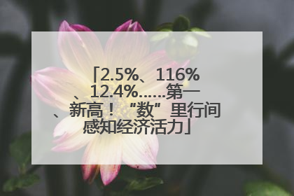 2.5%、116%、12.4%……第一、新高！“数”里行间感知经济活力