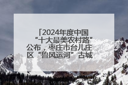 2024年度中国“十大最美农村路”公布，枣庄市台儿庄区“鲁风运河”古城文化廊道上榜！