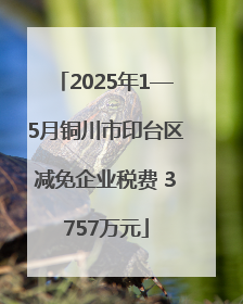 2025年1—5月铜川市印台区减免企业税费 3757万元