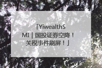 YiwealthSMI｜国投证券空降！关税事件刷屏！